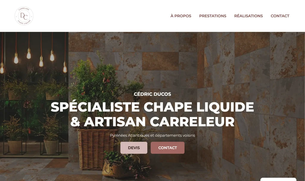 Site web professionnel pour artisan carreleur – web design et SEO