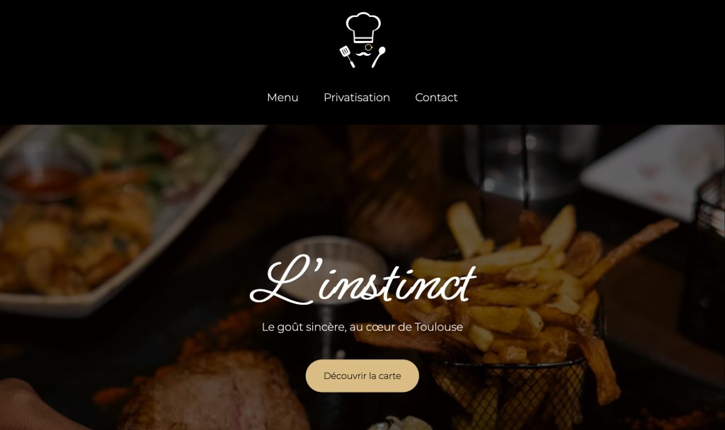 Site web vitrine pour restaurant à Toulouse – design et intégration