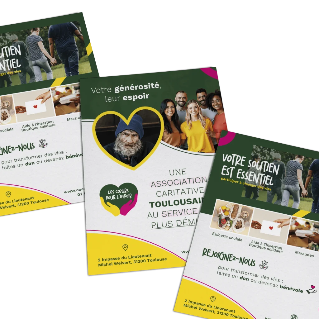 Flyer du site web les cœurs pour l'espoir