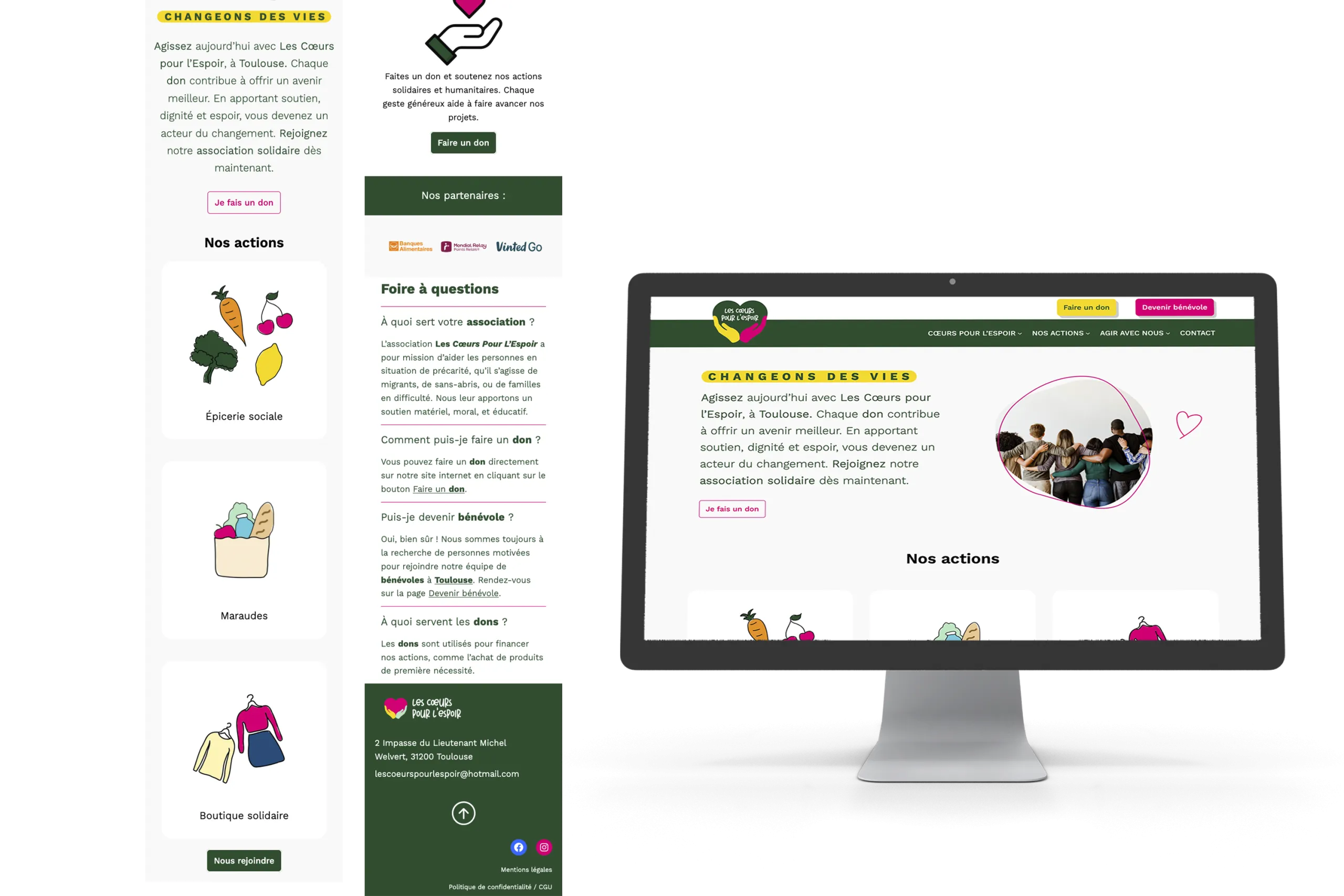 site web association Cœurs pour l'espoir Toulouse