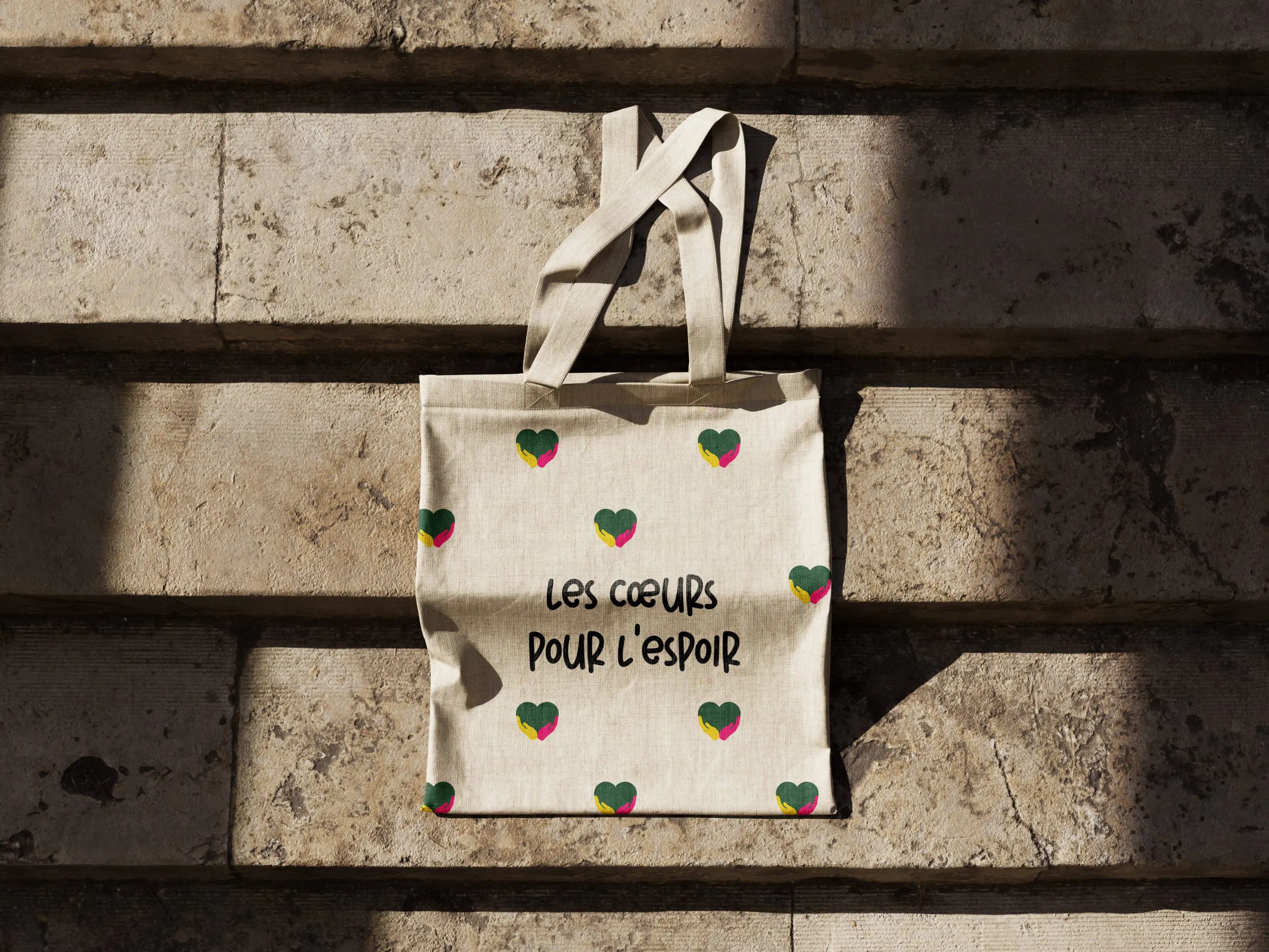 Tote bag du site web les cœurs pour l'espoir